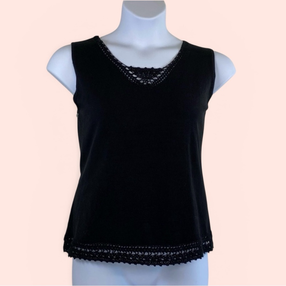 Lane Bryant Women’s 18/20 Black Lace Trim Tank Top
